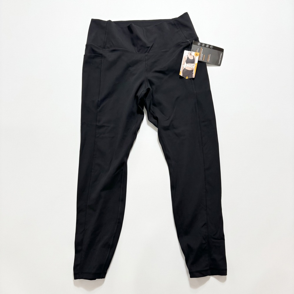 Avia Womens L Black SoftSculpt High-Rise Pocket Leggings Athleisure Casual NWT